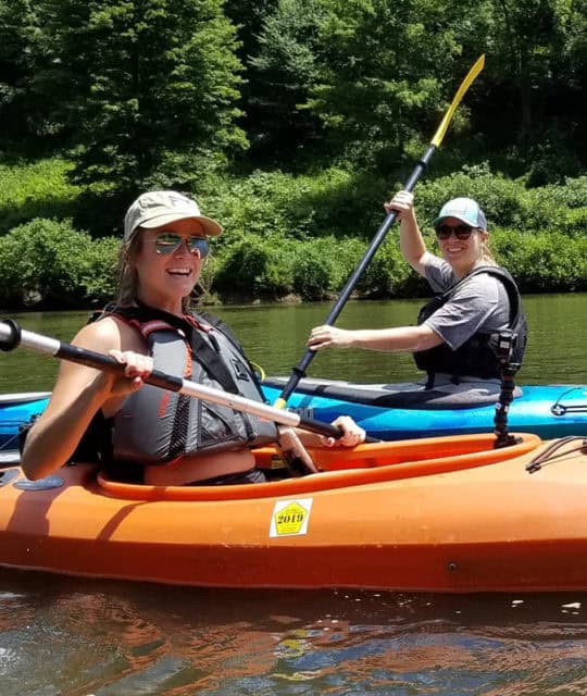 two female kayakers
