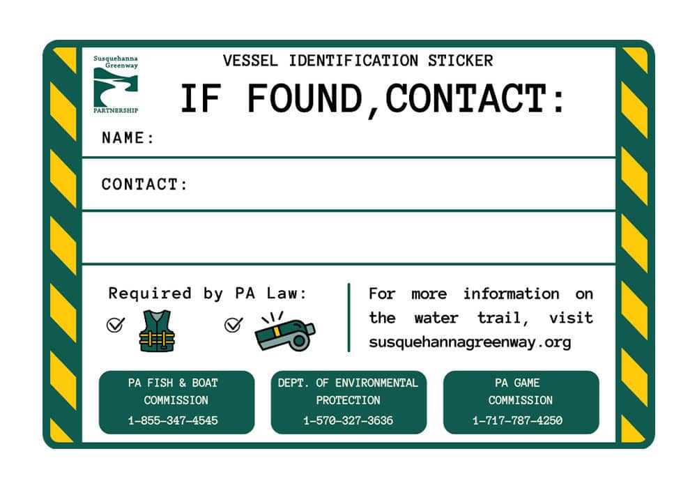 Introducing Kayak/Canoe Identification Stickers Susquehanna Greenway