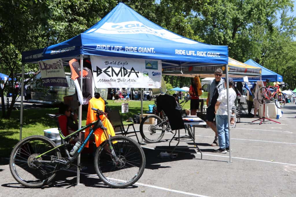 A mountain biking booth at the Susquehanna Greenway Outdoor Expo