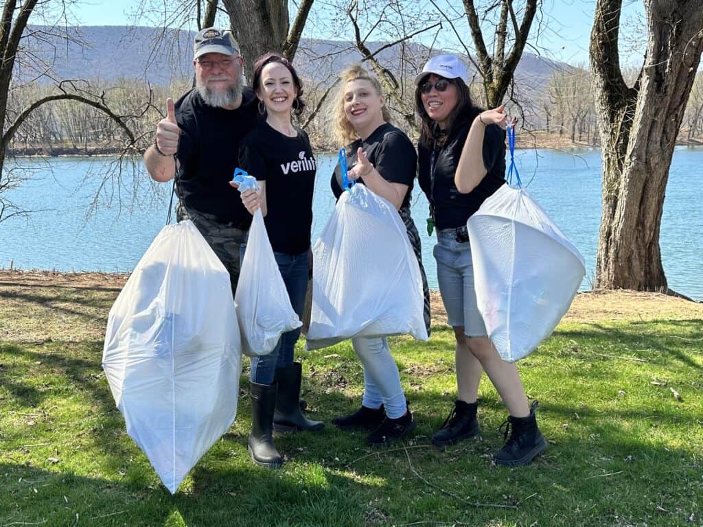 Verilife volunteers clean up along the Loyalsock Bikeway in Loyalsock Township