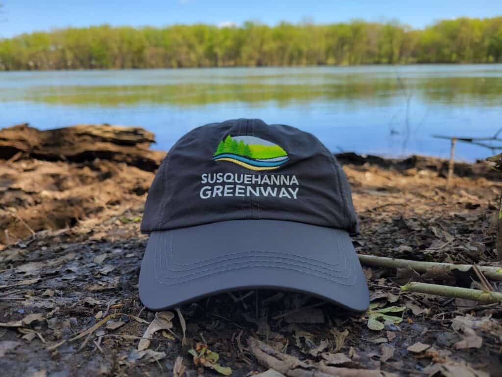 gray cap on river shore