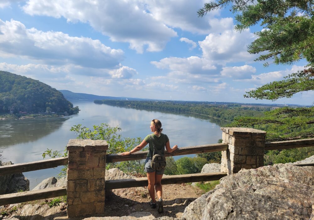 Overlook with a view downriver of the Susquehanna.