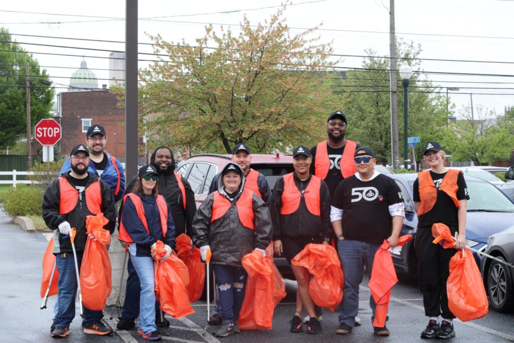 Volunteers in Harrisburg at the Tri County Community Action Cleanup