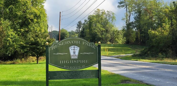 Highspire Reservoir entrance sign